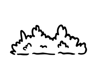 Bush isolated on a white background. Vector hand-drawn illustration in doodle style. Perfect for cards, decorations, logo, various designs.
