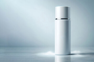 A bottle of deodorant on a clean background. Space for text.