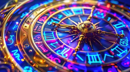 Naklejka premium Astrology and horoscope concept with zodiac signs
