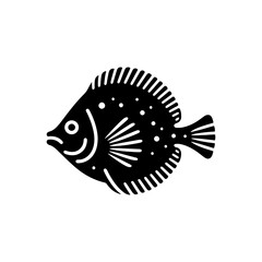 Coastal Flounder Silhouette: Nautical Charm for Artistic Seascapes - flounder illustration
