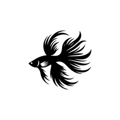 Ethereal Guppy Silhouette - Transcendent Beauty of Oceanic Forms - minimallest guppy vector
