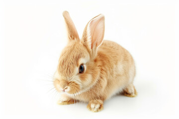 Obraz premium Hop into Happiness Rabbit Delights, Isolated on a White Background.