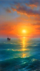 Obraz premium Abstraktion Sonnenuntergang auf dem Meer. Hintergrund für das Design 3.