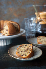 homemade chocolate banana bread bundt cake.