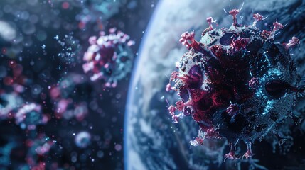 Virus Pandemic. Concept of Spreading Novel Virus on Earth Background