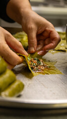 Weinblätter, arabisches Essen, Kochen, Restaurant