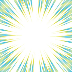 カラフルなグラデーションの集中線のイラスト素材