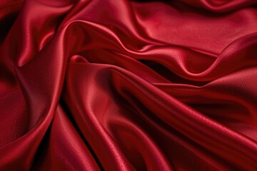 Obraz premium Elegant Red. Smooth Satin Background in Vibrant Red for a Romantic Setting