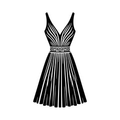 Minimalist Chiton Silhouette-Sophisticated Vector Art- Highlighting the Traditional Beauty and Cultural Heritage of Mauritian Formal Attire-Vector of Chiton- Illustration of Chiton.