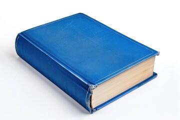 Textbook Cover. Blue Book Cover View from the Top on White Background