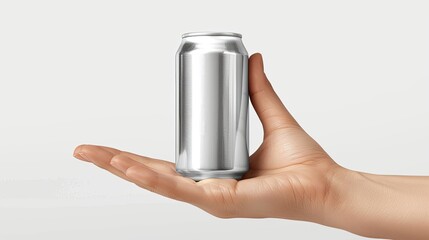 A hand holding a can of soda - Powered by Adobe