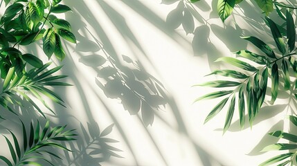 A leafy green background with a shadow of a leafy green plant