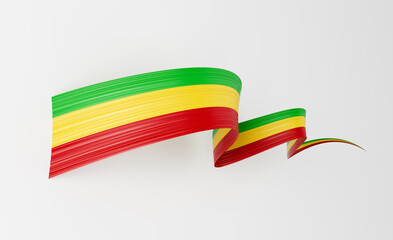 3d Flag Of Mali 3d Wavy Shiny Mali Ribbon Flag Isolated On White Background 3d Illustration