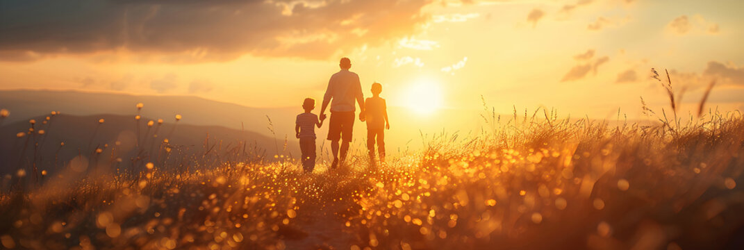 Photo realistic family with young children playing outdoors, emphasizing life insurance s role in securing a peaceful future