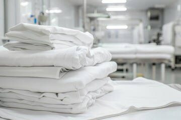 Professional laundry service. clean white linens for institutions and industries