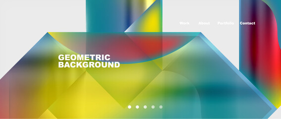 Abstract geometric shapes web design page. Vector Illustration For Wallpaper, Banner, Background, Card, Book Illustration, landing page