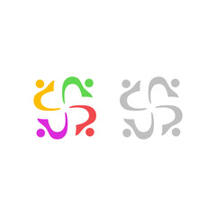 PEOPLE TEAM UNION COWORKING TEAMWORK ISOLATED ON WHITE