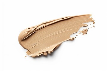 A white background with a tan brush stroke