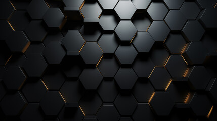 Abstract background with black hexagons
