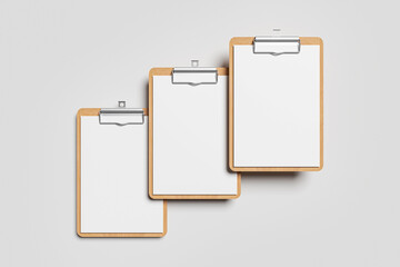 Clipboard with A4 blank paper for food menu mockups and more