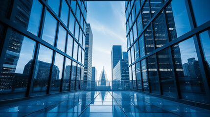City skyline at night. Panorama of a big city with lights