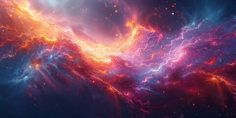 Fototapeta premium A vibrant space teeming with stars and swirling clouds