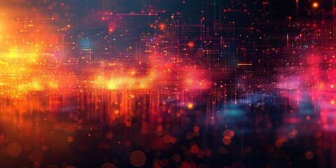 Fototapeta premium Colorful abstract background with bright lights illuminating the scene