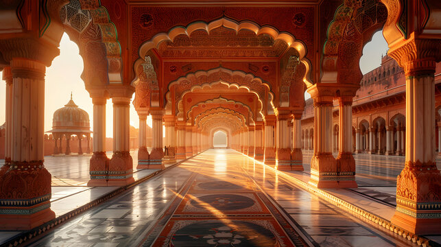 Discover India s unseen palaces   opulent architecture and rich history in a captivating experience await. Explore the hidden beauty of royal residences in this photo realistic con