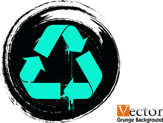 sprayed graffiti black recycle symboll, Black graffiti spray paint recycle symbol icon, recycle background, Vector recycle sign design on white, Green grunge recycling logo icon vector illustration, 