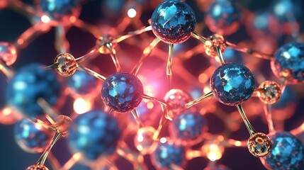 molecule atom abstract atom molecule structure science medical background Generative AI