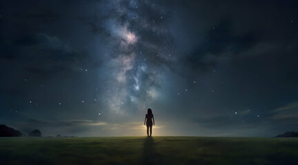 Obraz premium person in the night