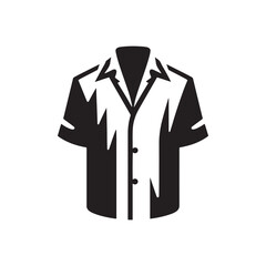 Naklejka premium Classic Guayabera Silhouettes- Timeless Vector Art - Capturing the Distinctive Style and Cultural Heritage of Latin American Shirts- Minimalist Guayabera Vector- Guayabera Illustration.