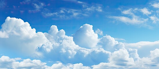 Partly cloudy outdoor scene on a sunny summer day with space to add text or images. Copy space image. Place for adding text and design
