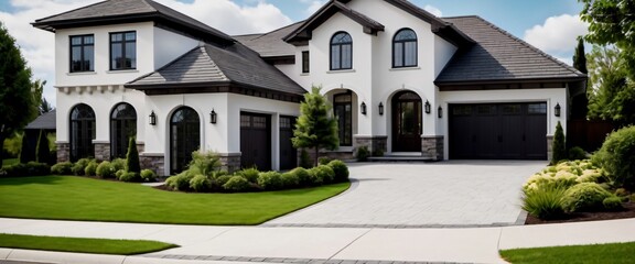 Grand Entrance Wide shot of house