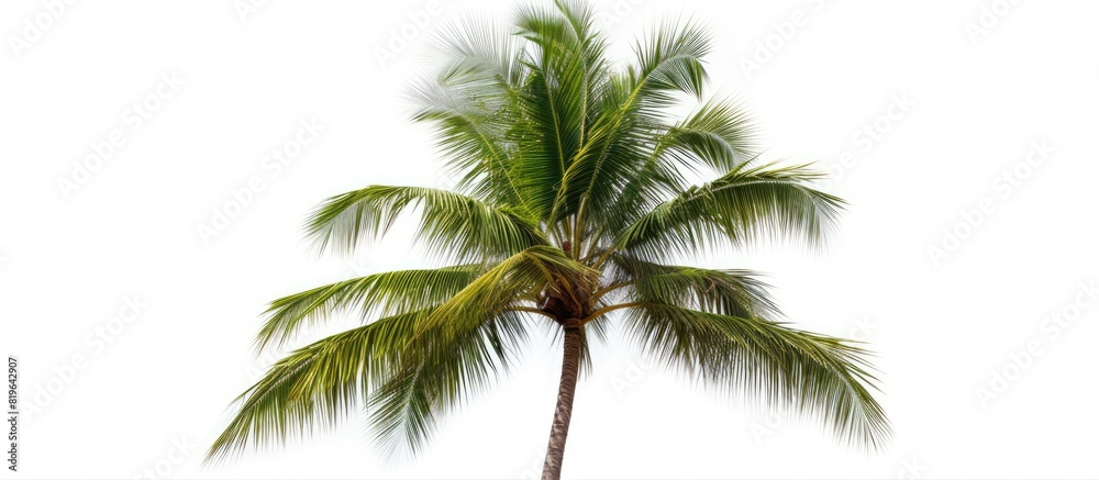 Sticker isolated coconut palm tree on a white background with copy space image available