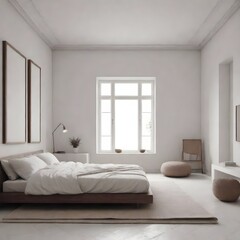 minimal room white color tone AI generative