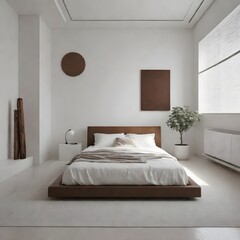 minimal room white color tone AI generative