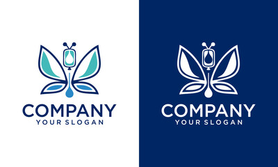 Creative modern concept infusion and butterfly logo design. Butterfly with infusion logo