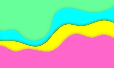 Abstract minimal summer colorful background, optical art with vibrant colors wave, paper cut style, gradient illustration for banner, cover, poster, wallpaper, vector EPS 10
