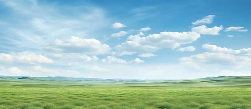 Expansive flat grassland known as steppe prairie or veldt found in southeastern Europe or Siberia providing vast open landscapes with endless horizons and minimal trees ideal for animal grazing