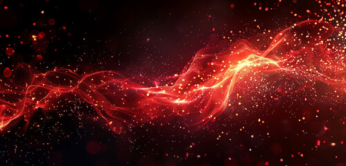 Fototapeta premium Fire red wave dark widescreen move.