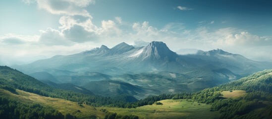 Mountain scenery with a copy space image for text