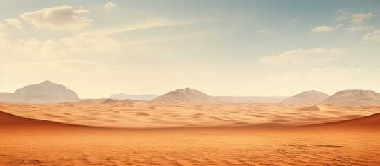Naklejka premium Desolate copy space image of arid desert terrain