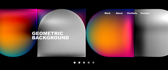 Round squares, circles with fluid gradients. Vector Illustration For Wallpaper, Banner, Background, Card, Book Illustration, landing page