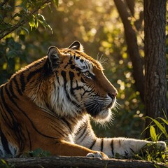 A tiger standing tall on a rocky cliff overlooking a vast savanna.

