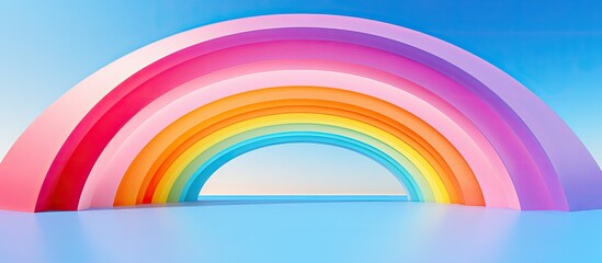 Colorful arch giving you a glimpse of every hue with a clear blue sky offering a background for a copy space image
