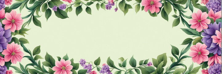 An illustration in the form of an elegant floral frame, background for the banner.