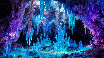 Crystal Caves of Luminescence Venture deep underground