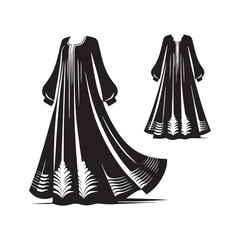 Minimalist Jellabiya Vector Silhouette: Elegant Vector Art and Cultural Significance of Middle Eastern Traditional Attire- Illustration of Jellabiya.