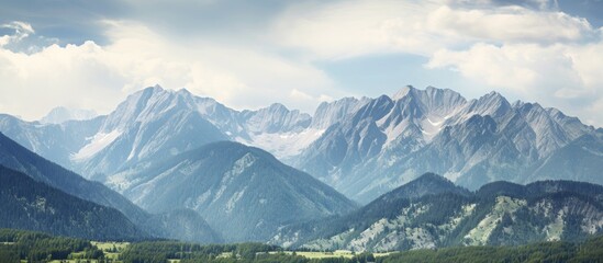 Obraz premium Scenic view of the Rocky Mountains with a lot of copy space image available for adding text or graphics